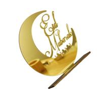 FROMCEO Décoration de table en acrylique en forme de lune pour le Ramadan - Décorations de table islamiques pour l'Aïd - Décorations de fête musulmanes