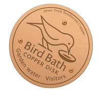 FROMCEO Disque en cuivre passivé à 99,99 % pour purification de l'eau naturelle - Design à 3 points - Réduit le nettoyage des bains d'oiseaux tous les 20 jours - Couche de cuivre patinée