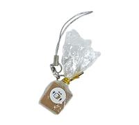 FROMCEO Élégant pendentif en forme de pain pour téléphone portable, texture en résine pour sacs, clés USB et téléphone pour un usage quotidien et voyage Sangle en résine
