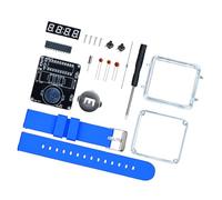 FROMCEO Kit de montage de montre électronique à tube numérique LED avec pièces métalliques en silicone et pièces non piles, bleu