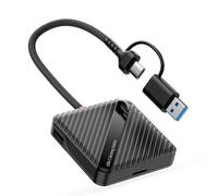 FROMCEO Lecteur de Carte Universel avec Double Port USB C et USB a pour Ordinateurs Portables, Smartphones et tablettes, Lecteur de Carte à Plusieurs emplacements C