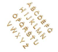 FROMCEO Lot de 26 breloques miniatures en forme de lettre avec placage sous vide pour un design unique de bijoux, accessoires en métal résistant aux allergies, taille unique, Comme décrit, Comme