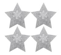 FROMCEO Lot de 4 range-couverts de Noël en forme d'étoile pour couverts de poche Fourchette Fourchette Couverts Sacs à couverts Sacs de rangement pour ustensiles de cuisine