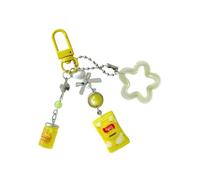 FROMCEO Porte-clés nostalgique en gelée miniature fait à la main en résine pour un ami, un anniversaire, une surprise, une jolie breloque de téléphone en forme de chips de pomme de terre, jaune