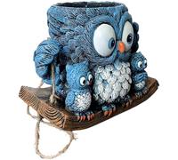 FROMCEO Pots de fleurs à suspendre en forme de hibou pour plantes grasses d'intérieur et d'extérieur en résine Décoration cadeau de cuisine Fenêtre Présentoir portable à suspendre Design convivial