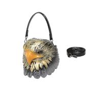FROMCEO Sac à bandoulière tendance en cuir PU léger avec motif hibou - Option de transport convertible - Idéal pour les trajets ou les activités - Motif chouette chauve, doré, One Size