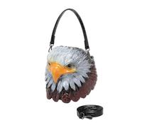FROMCEO Sac à bandoulière tendance en cuir PU léger avec motif hibou - Option de transport convertible - Idéal pour les trajets ou les activités - Motif chouette chauve, marron, One Size