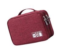 FROMCEO Solution de rangement pour équipement portable avec sangle de sécurité, pratique et résistant à l'eau, sac de rangement pour cosmétiques, organiseur portable en tissu Oxford, Rouge vin trois