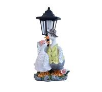 FROMCEO Statue de jardin en forme d'oiseau pâle avec lampadaire traditionnel pour décoration extérieure résistante aux différentes conditions climatiques