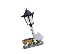 FROMCEO Statue de jardin en forme d'oiseau pâle avec lampadaire traditionnel pour décoration extérieure résistante aux différentes conditions climatiques