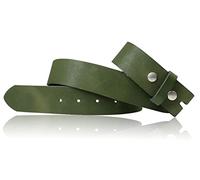 Fronhofer Ceinture réversible de 4 cm, ceinture sans boucle, ceinture avec bouton-pression, cuir véritable, 18267, Taille:Taille 95 cm, Couleur:Kaki