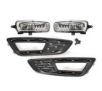 Front Bumper Grille Driving Fog Lights Fit for Ford Focus 2015-2018 DRL Driving Light Frame Decoration Fog Light Bumper (Color : Black)