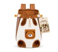Front Carrier Backpack for Cats Small Dogs, Hands-Free Pet Front Carrier Bag, Cute Bear Style with Breathable Mesh, Adjustable Straps, Puppy Travel Bag for Walking Hiking Shopping Outdoor (3XL)