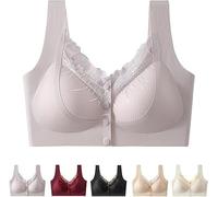 Front Closure 5D Shaping Wire-Free Support Bra, Women's Front Closure Bra Soft Breathable Plus Size Full Coverage(Purple,3X-Large)