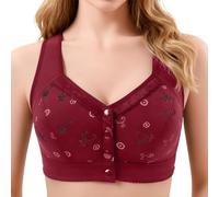 Front Closure Bra for Comfortable, Seamless Undershirt, Unpadded, Wireless, Provides Full Coverage, Soft, Breathable and Ideal for Everyday Wear, Purple, 14(Brick Red,14)