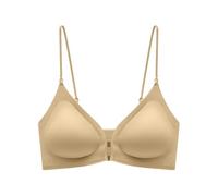Front Closure Bras for Women Plunge Neck Seamless Push Up T-Shirts Bra Supportive Convertible Strap Bralettes Gold(Khaki,3X-Large)