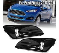 Front Fog Light Cover Kit Fit for Ford Fit for Fiesta 2013 2014 2015 2016 2017 Foglight Frame with Bulb Gloss Black Styling Grill Trim (Color : 1Pair Cover)