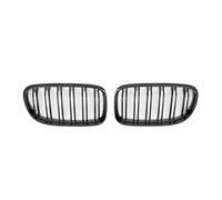 Front Grill Grille Calandre avant brillante à 2 lignes et doubles lamelles pour BMW Série 3 E90 E91 (2009, 2010, 2011, 2012)(Noir brillant)