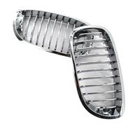 Front Grill Grille Calandre pare-chocs avant voiture pour BMW E46 2 portes Facelift 2003-2006, calandre lamelles simples, calandre chromée noire brillante(Chrome)