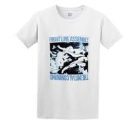 Front Line Assembly The Initial Command Industrial Metal EMB Mens Short Sleeve White XL