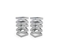 Front of the House BRI013SII28 FOH Lot de 2 rehausseurs en zigzag Argenté 13 cm Hauteur 15,9 cm Largeur 15,9 cm Longueur 15,9 cm Argent