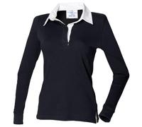 Front Row femmes Longue Manche Plaine rugby Chemise-Féminin forme Coton Chemise