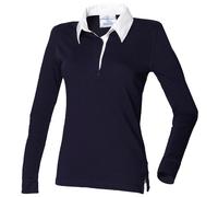 Front Row femmes Longue Manche Plaine rugby Chemise-Féminin forme Coton Chemise