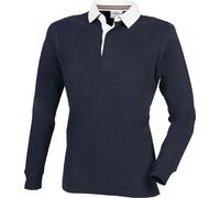 Front Row Herren Premium Longsleeve / Rugby-Shirt / Polo-Hemd, langärmlig RW4169 (3XLarge) (Marineblau)