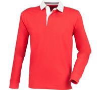 Front Row Hommes Premium Manches longues / Rugby Shirt / Polo Shirt, manches longues RW4169 (Large) (Rouge)
