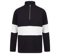 Front Row lamellé 1/4 zip fr06m-unisex coton jersey à bandes lourdes