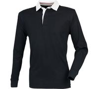 Front Row Manches Longues Premium Hommes / Maillot de Rugby / Polo Manches Longues RW4169 (Medium) (Noir)
