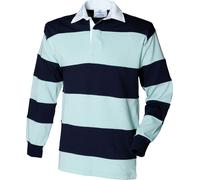 Front Row - Polo cousu pour homme - Rugby PC6148 (L) (Couleur œuf de canard/bleu marine)