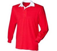 Front Row - Polo de rugby à manches longues 100% coton - Enfant (11-13 ans) (Rouge) - UTRW481 Rouge G