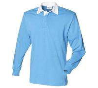 Front Row - Polo - Homme multicolore Bleu clair/blanc Large