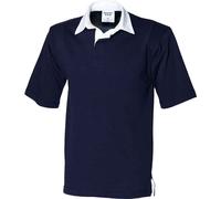 Front Row - Polo pour homme - Rugby à manches courtes PC5981 (M) (Bleu marine)