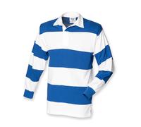 Front Row Polo Rugby Boutonné Coton Rayé Bourgogne Bleu Marine/Blanc S-XXL