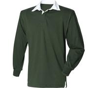 Front Row Sport Rugby Shirt, manches longues pour hommes RW473 (Large) (Vert bouteille)