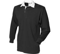 Front Row Sport Rugby Shirt, manches longues pour hommes RW473 (Medium) (Noir)