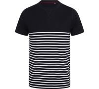 Front Row - T-shirt "Breton" sans étiquette pour homme/femme unie RW9331 (M) (Bleu marine/Blanc)