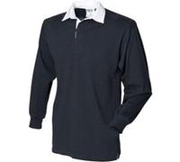 Front Row - T-shirt de rugby à manches longues en coton - Homme (2XL) (Noir) - UTRW473 Noir, Noir G
