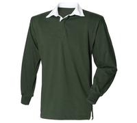 Front Row - T-shirt de rugby à manches longues en coton - Homme (M) (Vert bouteille)