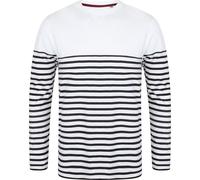 Front Row T-shirt rayé manches longues pour homme PC2943 (2XL) (Blanc/bleu marine)