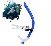 Front Swimming Snorkel -42.6cm Lap Training Breathing Tube, Silicone Mouthpiece Dive Snorkel, Adjustable Headstrap Water Breather | Professional Pool Practice Snorkeling Tube for Open Water Diving