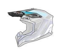 Frontal Casque AIROH Aviateur 3 League Bleu Poli
