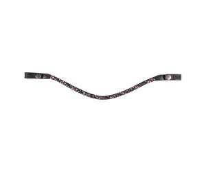 Frontal pour cheval avec bouton pression de sûreté HKM Rosegold Glamour Style Marron Pur-sang