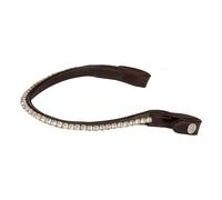 Frontal pour cheval avec cristaux ronds Acavallo Marron Cob