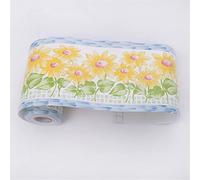 Frontière de décor, Bordures de papier peint autocollantes en PVC multicolores(Yellow Sunflower)