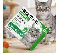 FRONTLINE Combo Chat 6 Pipettes - Anti Puces, Tiques & Poux - Contre Larves & Oeufs - Elimine & Tue
