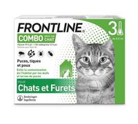 Frontline Combo chat - Anti-puces anti-tiques pour chat - 3 pipettes
