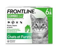 Frontline Combo chat - Anti-puces anti-tiques pour chat - 6 pipettes